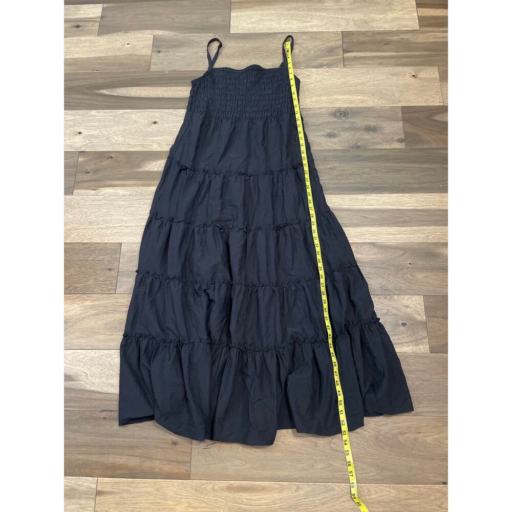 Zenana NWT L Black Maxi Dress Adjustable Straps Stretchy Ruffle Hem Lightweight - Picture 6 of 8
